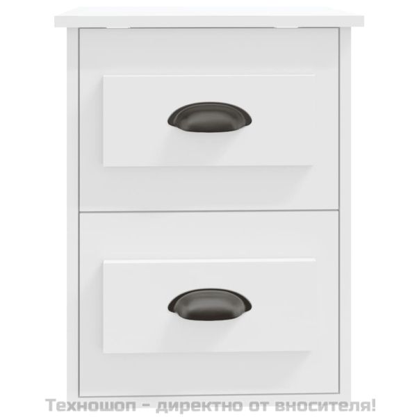 Нощно шкафче за стенен монтаж, бяло, 41,5x36x53 см