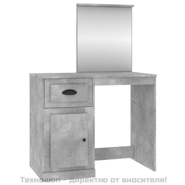 Тоалетка с огледало бетонно сиво 90x50x132,5 см инженерно дърво