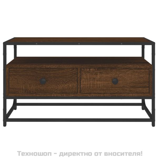ТВ шкаф, кафяв дъб, 80x35x45 см, инженерно дърво