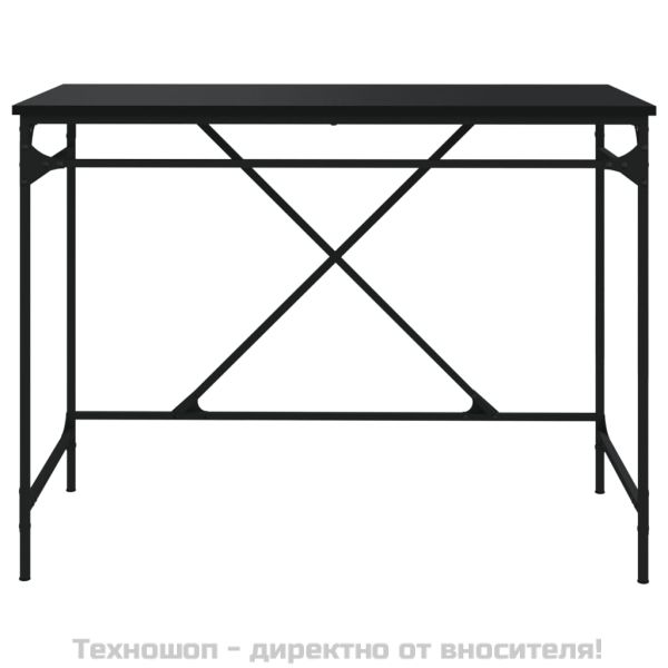 Бюро, черно, 100x50x75 см, инженерно дърво и желязо