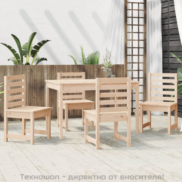 Градински трапезен комплект от 5 части, масивен бор