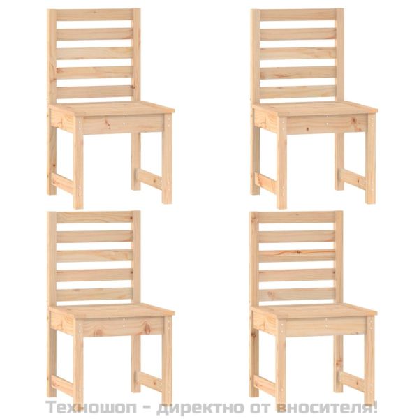 Градински трапезен комплект от 5 части, масивен бор