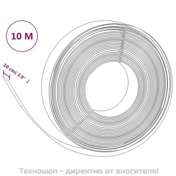 Градински кантове, 4 бр, сиви, 10 м, 10 см, полиетилен