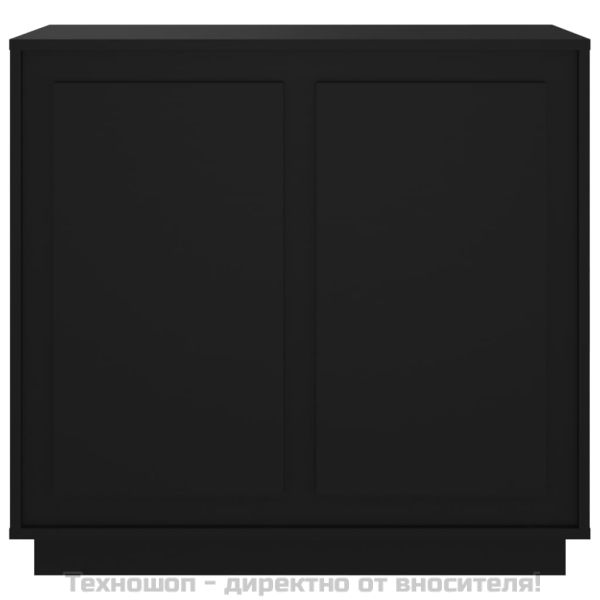 Сайдборд, черен, 80x34x75 см, инженерно дърво