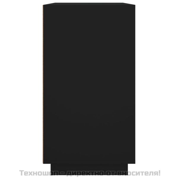 Сайдборд, черен, 80x34x75 см, инженерно дърво