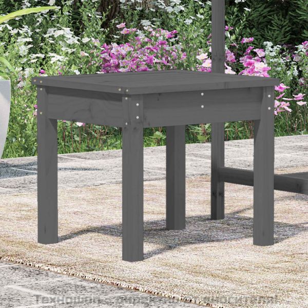 Градинска пейка сива 50x44x45 см борово дърво масив