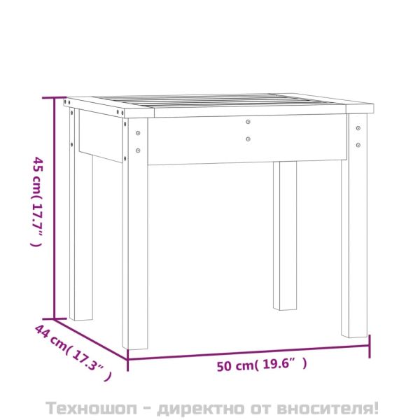 Градинска пейка сива 50x44x45 см борово дърво масив