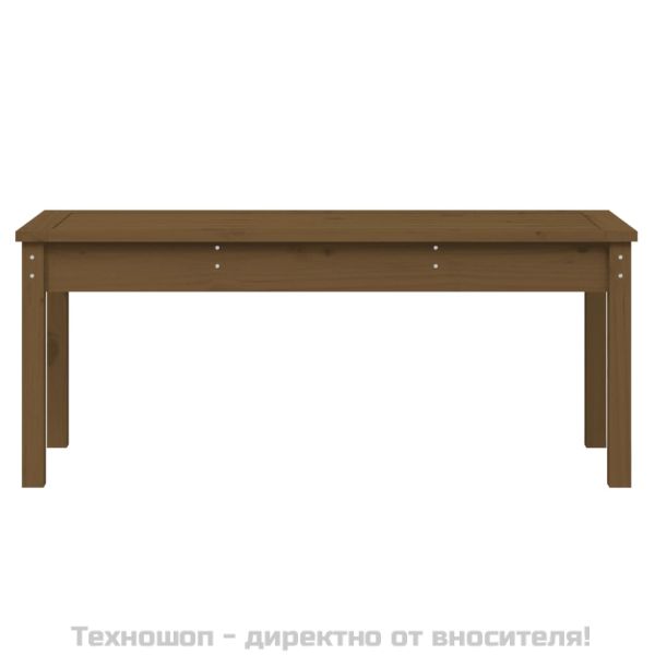 Градинска пейка, меденокафява, 109x44x45 см, борово дърво масив