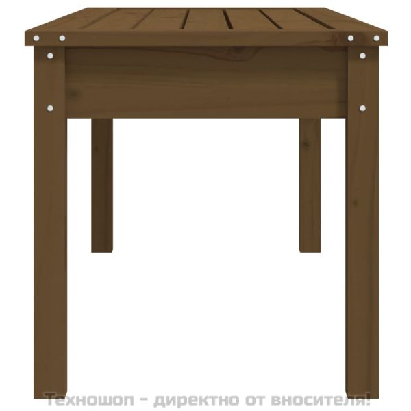 Градинска пейка, меденокафява, 109x44x45 см, борово дърво масив