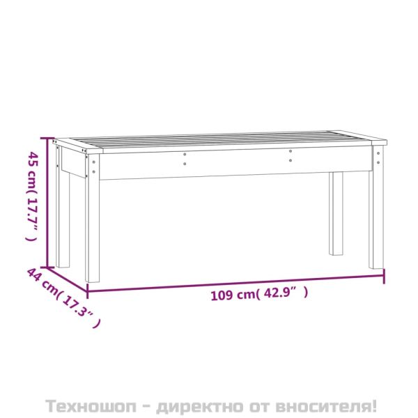 Градинска пейка 109x44x45 см масивна дугласка дървесина
