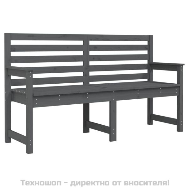 Градинска пейка сива 159,5x48x91,5 см борово дърво масив