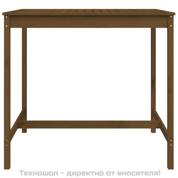 Градинска маса меденокафява 121x82,5x110 см борово дърво масив