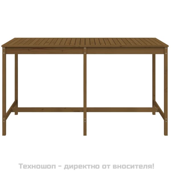 Градинска маса меденокафява 203,5x90x110 см борово дърво масив
