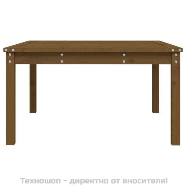 Градинска маса меденокафява 82,5x82,5x45 см борово дърво масив