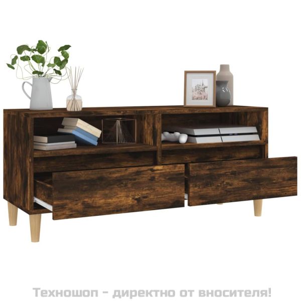 ТB шкаф, опушен дъб, 100x34,5x44,5 см, инженерно дърво