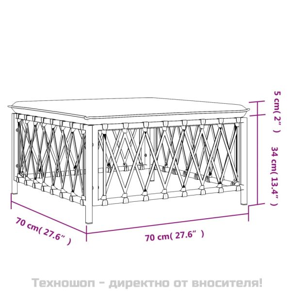 Градинска табуретка за крака с възглавница антрацит тъкан плат