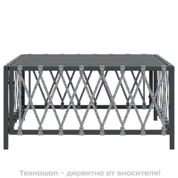 Градинска маса, антрацит, 70x70x34 см, тъкан текстил