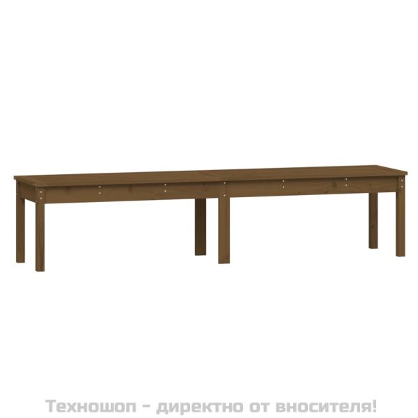 2-местна градинска пейка меденокафява 203,5x44x45 см бор масив