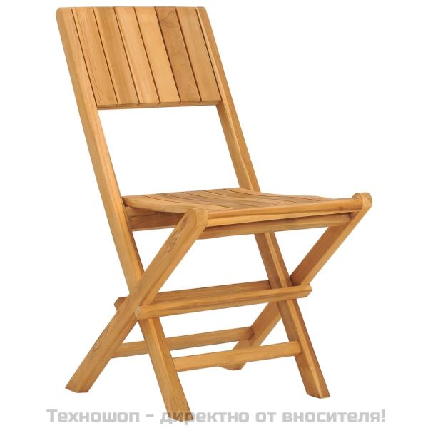 Сгъваеми градински столове, 6 бр, 47x61x90 см, тик масив