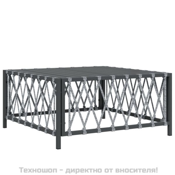 Градински комплект от 3 части с възглавници антрацит стомана