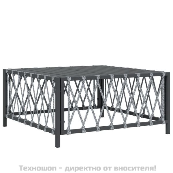 Градински комплект от 5 части с възглавници антрацит стомана