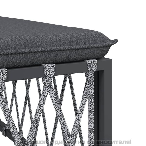 Градински комплект от 5 части с възглавници антрацит стомана