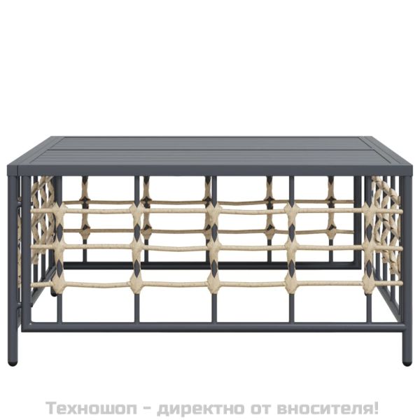 Градинска маса, антрацит, 70x70x34 см, полиратан