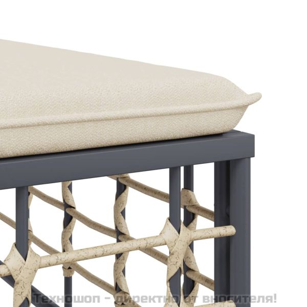 Градински комплект с възглавници 8 части антрацит полиратан