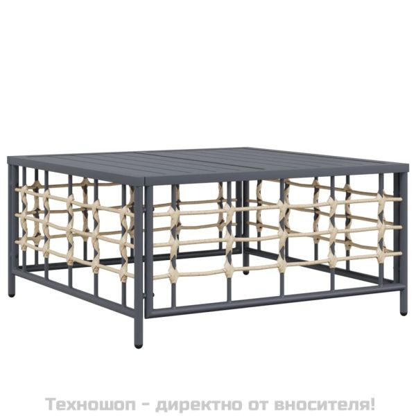 Градински комплект с възглавници 6 части антрацит полиратан