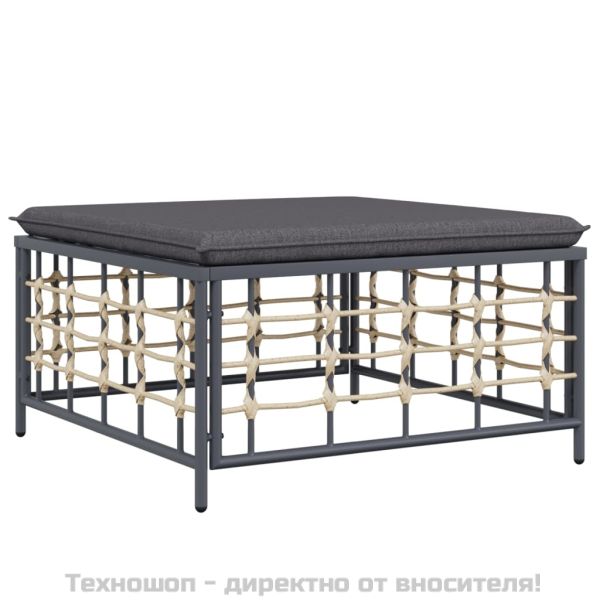 Градински комплект с възглавници 8 части антрацит полиратан