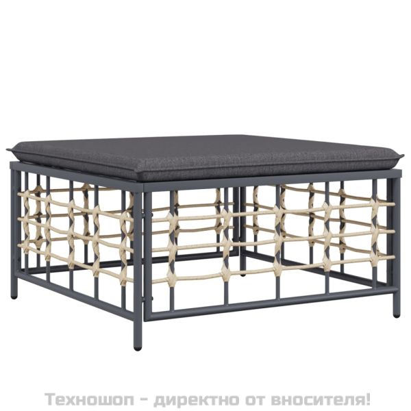 Градински комплект с възглавници 7 части антрацит полиратан