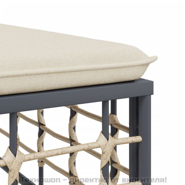 Градински комплект от 11 части с възглавници антрацит полиратан