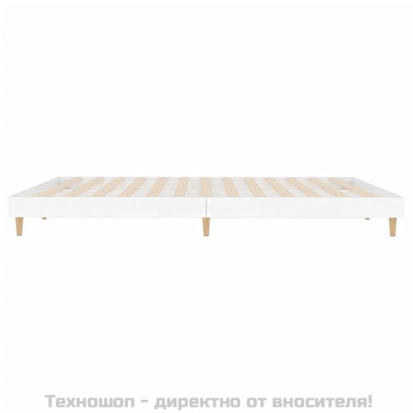 Рамка за легло, бяло, 200x200 см, масивно дърво