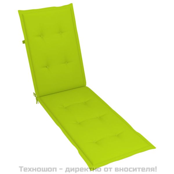 Градински шезлонг подложка за крака и възглавница акация масив