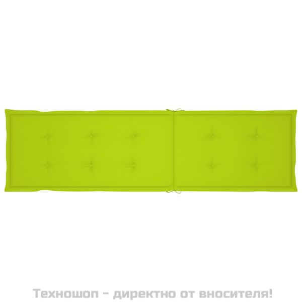 Градински шезлонг подложка за крака и възглавница акация масив