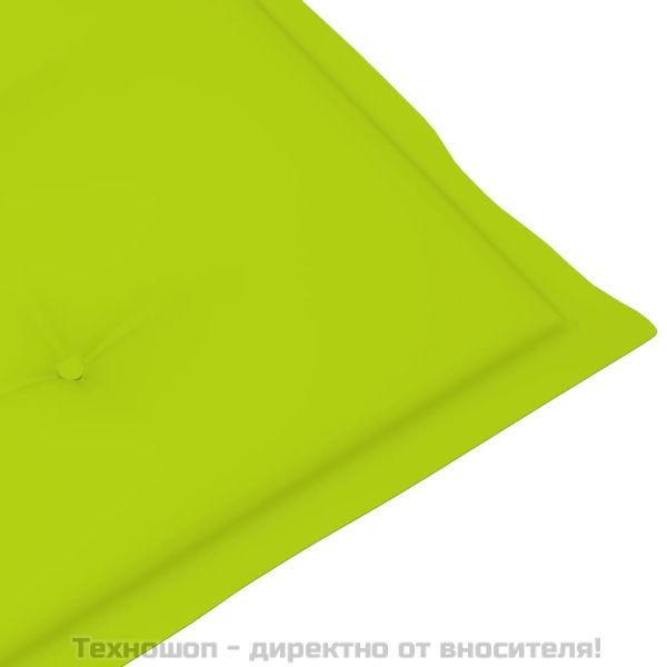 Градински шезлонг подложка за крака и възглавница акация масив