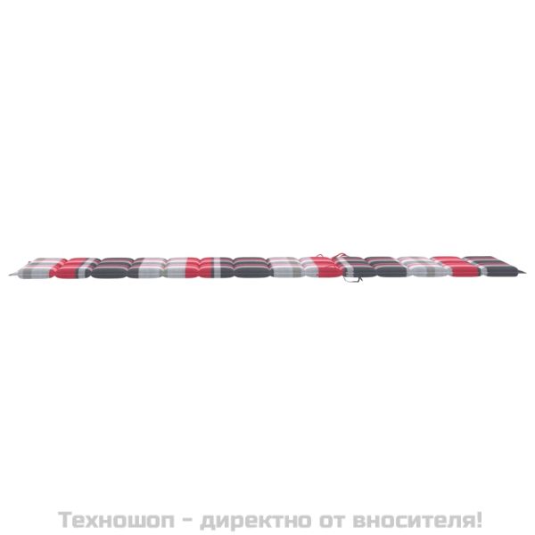 Шезлонги с шалтета на червено каре, 2 бр, тиково дърво масив