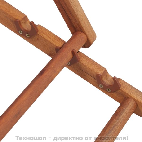 Сгъваем плажен стол, текстил и дървена рамка, син