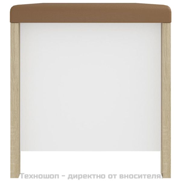 Кутия за съхранение с възглавница бяло/дъб сонома 105x40x45 см