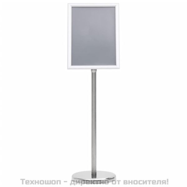 A4 постер борд на стойка, сребрист, алуминиева сплав