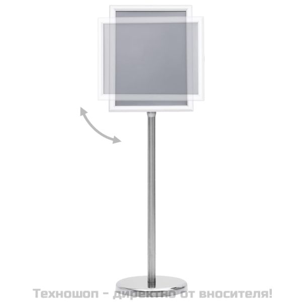 A4 постер борд на стойка, сребрист, алуминиева сплав