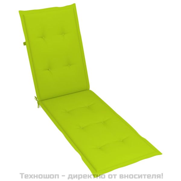 Възглавница за стол шезлонг ярко зелена (75+105)x50x4 см