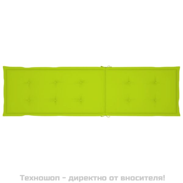 Възглавница за стол шезлонг ярко зелена (75+105)x50x4 см