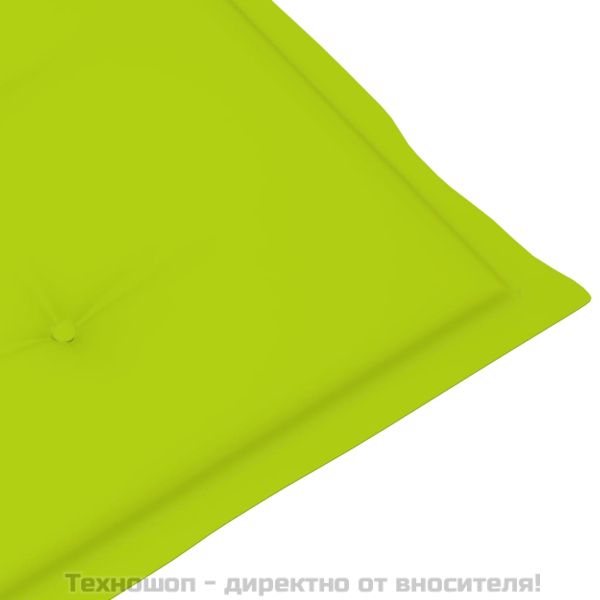 Възглавница за стол шезлонг ярко зелена (75+105)x50x4 см