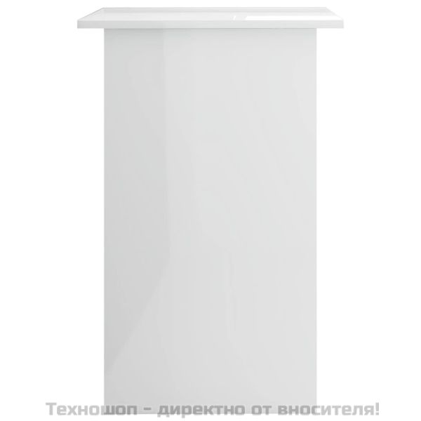 Бюро, бял гланц, 90x50x74 см, инженерно дърво