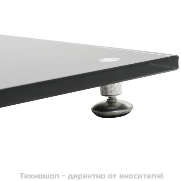 Стойки за тонколони, 2 бр, 2 колони, закалено стъкло, черни