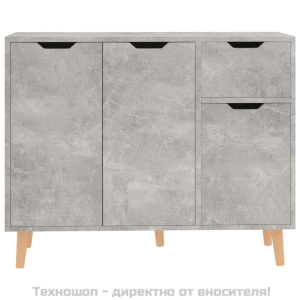 Сайдборд, бетонно сив, 90x30x72 см, инженерно дърво
