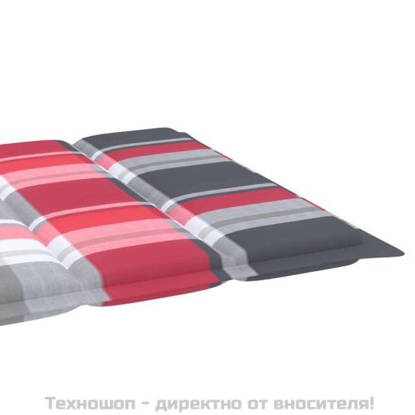 Шалте за шезлонг, червено каре, 200x50x3 см, Оксфорд плат