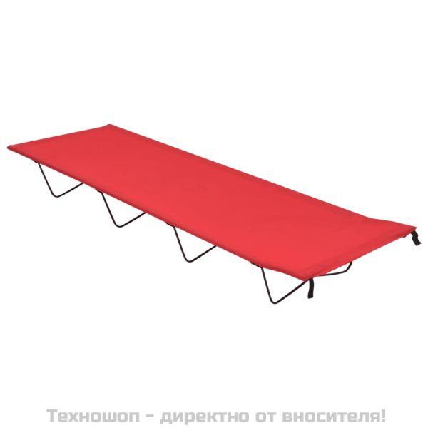 Къмпинг легла 2 бр 180х60х19 см плат оксфорд и стомана червено