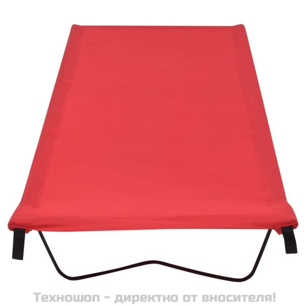 Къмпинг легла 2 бр 180х60х19 см плат оксфорд и стомана червено